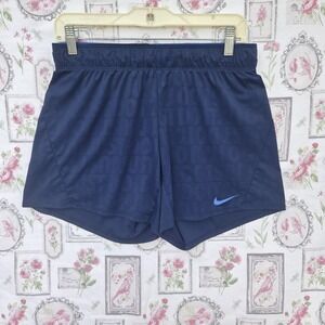 Nike Dri Fit Womens Navy Blue Training Athletic Gym Shorts Size Medium